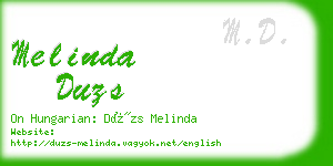 melinda duzs business card